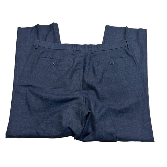 Banana Republic Standard Fit Pants Mens 36 X 30 Charcoal Gray Plaid Flat Front - Picture 3 of 9